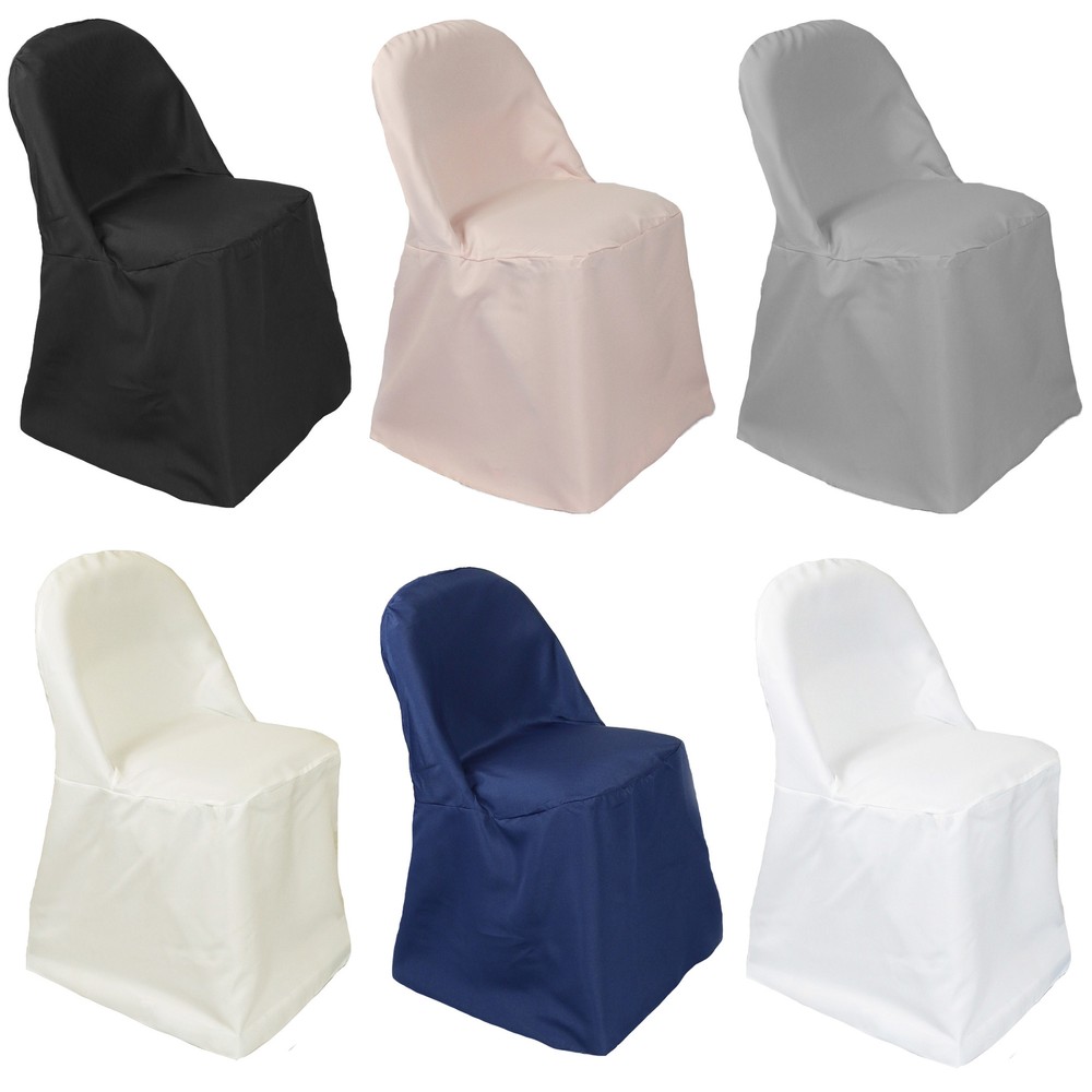 YCC Linens – 6 Pack Polyester Folding Chair Covers for Standard Folding Chairs