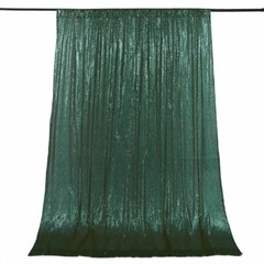 HUNTER GREEN 8 ft x 8 ft Sequined Backdrop Curtain Party PhotoBooth Decorations