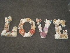 Beach Decor Handmade Shell Letters LOVE – Multicolor Shell Letters – Wooden