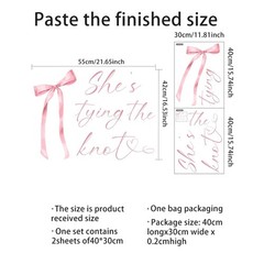She’s Tying The Knot Decal – Bachelorette Pink Bow Sign Decor Decal, Bridal S…