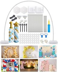 6IN1 Balloon Arch Stand Kit Adjustable Balloon Column Stand with Base, 10.8ft