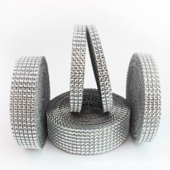 2 Rolls Gold/Silver Diamond Mesh Rhinestone Crystal Ribbon Wrap Various Sizes