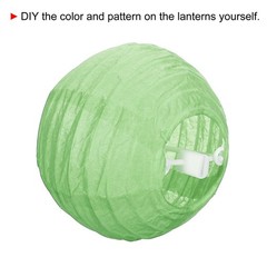 6pcs 4 Inch Folding Hanging Paper Lanterns Small Lampshade Grass Green