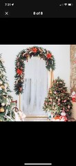 6.6FT x 3.3FT Gold Metal Arch Backdrop Stand Frame for Wedding, Christmas, Party