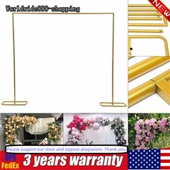 Metal Wedding Arch Frame Gold Iron Garden Party Stand Backdrop Flower Display
