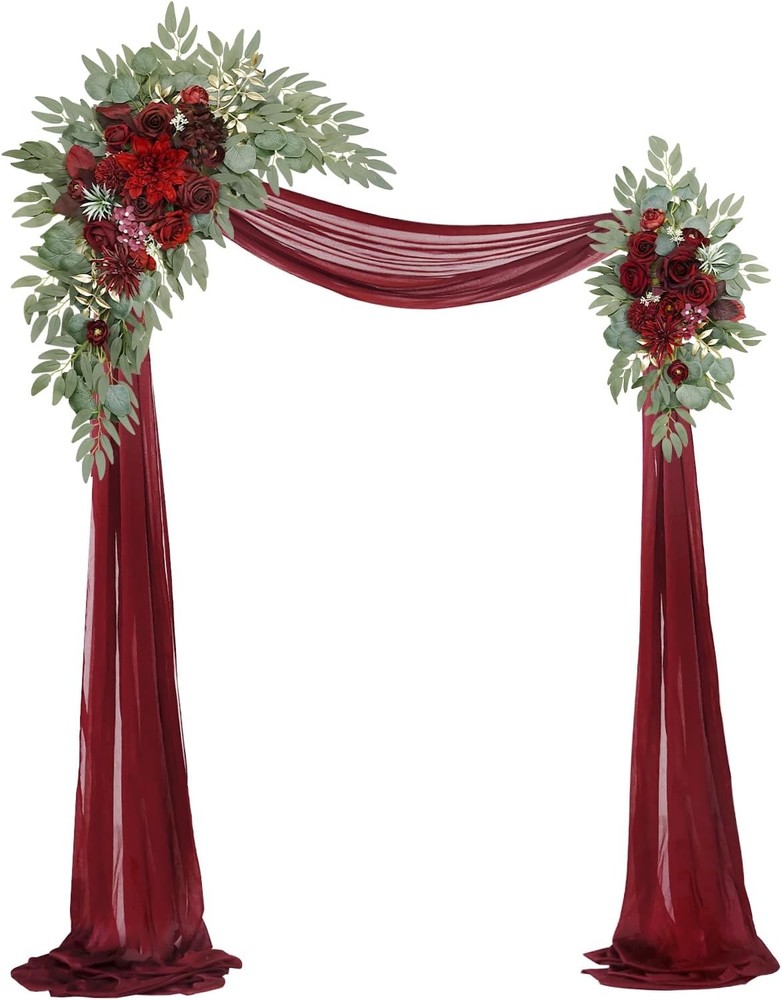 Artificial Wedding Arch Flowers Kit(Pack of 3),2Pcs Artificial Flower Arch