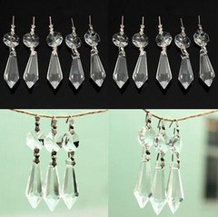 10 Clear Chandelier Glass Crystals Lamp Prisms Parts Hanging Drops Pendants 38mm