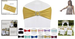 Durable Gold Spandex Chair Bows 50 Set – Easy Installation for Elegant Events