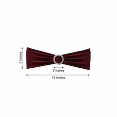 10 Burgundy Spandex CHAIR SASHES with Silver Round Buckles Wedding Decorations