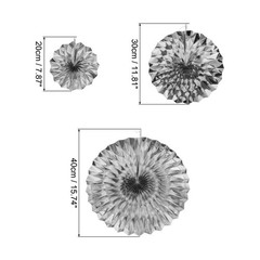 Hanging Paper Fans Party Set 6Pcs Decoration for Home Birthday Wedding(Silver)