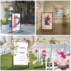 Wedding Welcome Sign Stand, 50”x30”x 20” Heavy Duty Easel Stan