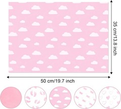 Larcenciel Tissue Paper, 50 Pcs Baby Feet Print Pink Paper for pink