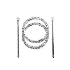 2 Round 6 in Plastic CURTAIN TIE Backs Braided Design Acrylic Crystals Party