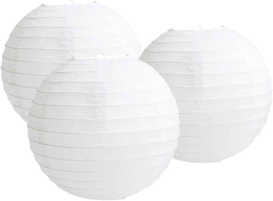 4″6″8″10″12″14″16″18 Round Paper Lanterns Lamp Wedding 12″/30CM, White