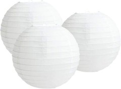 4″6″8″10″12″14″16″18 Round Paper Lanterns Lamp Wedding 12″/30CM, White