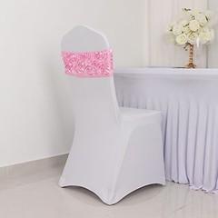 Satin Rosettes Stretchable Spandex Banquet Chair Sashes Wedding Decorations SALE