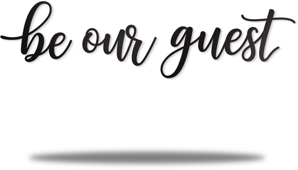 Vivegate Be Our Guest Sign Metal Wall Art Decor – 43″X10″ Black Ideas Be Our …