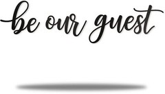 Vivegate Be Our Guest Sign Metal Wall Art Decor – 43″X10″ Black Ideas Be Our …