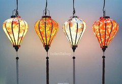 Vietnamese Hoi An Silk Lanterns for tea party decorations – Set 4 pcs lanterns