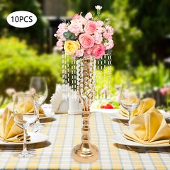 10 Pcs 19.3 inches Tall Crystal Flower Stand Wedding Flower Vase for Reception