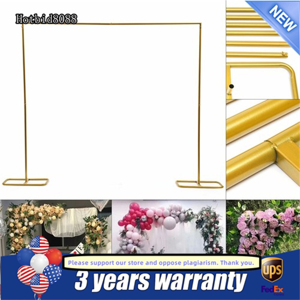 Metal Wedding Arch Frame Gold Iron Garden Party Stand Backdrop Flower Display