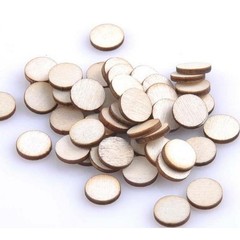 Wooden Slices Round Shape DIY Gift Craft Decor Accessories Beige 100pcs