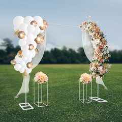 Metal Balloon Stand with 2 Flower Racks Wedding Stand 2*2m Backdrop Decoration~
