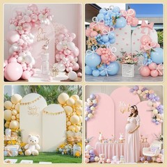 Gold Metal Wedding Arch Backdrop Stand Set 3 Balloon Frame 6FT 6.6FT 7.2FT