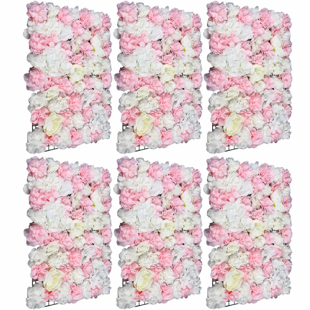 6X Artificial Flower Wall Panel Rose Hydrangea Wedding Party Venue Decor