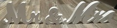White Sign Mr and Mrs Wood Letter Wedding Signs for Table Photo Props Decor