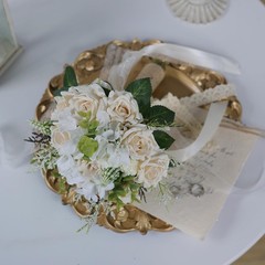 Wedding Bouquets Large for Bride Bridesmaid,White Champagne Artificial Roses …