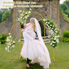 3Pcs Gold Metal Wedding Arch Frames 6ft 6.6ft 7.2ft Party Backdrop