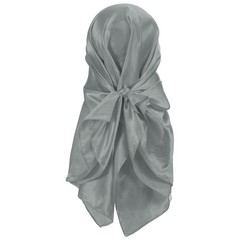 35 Inch Square Satin Head Scarf Silk Feeling Hair Scarf, Dark Grey