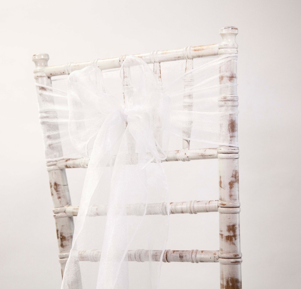 ORGANZA CHAIR COVER BOW SASH WEDDING EVENT DÉCOR PARTY VARIOUS COLOURS