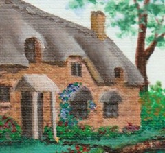 English Cottage,Cotswolds,shabby chic,garden,floral,original art print,farmhouse