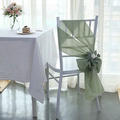 10 Eucalyptus Green Polyester CHAIR SASHES Ties Bows Wedding Party Ceremony