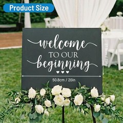 Water Resistant Vinyl Wedding Welcome Sign, Handmade with Elegant Touch