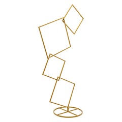 Wedding Square Backdrop Stand, Detachable 4 Tier Gold Metal Flower Square Frame