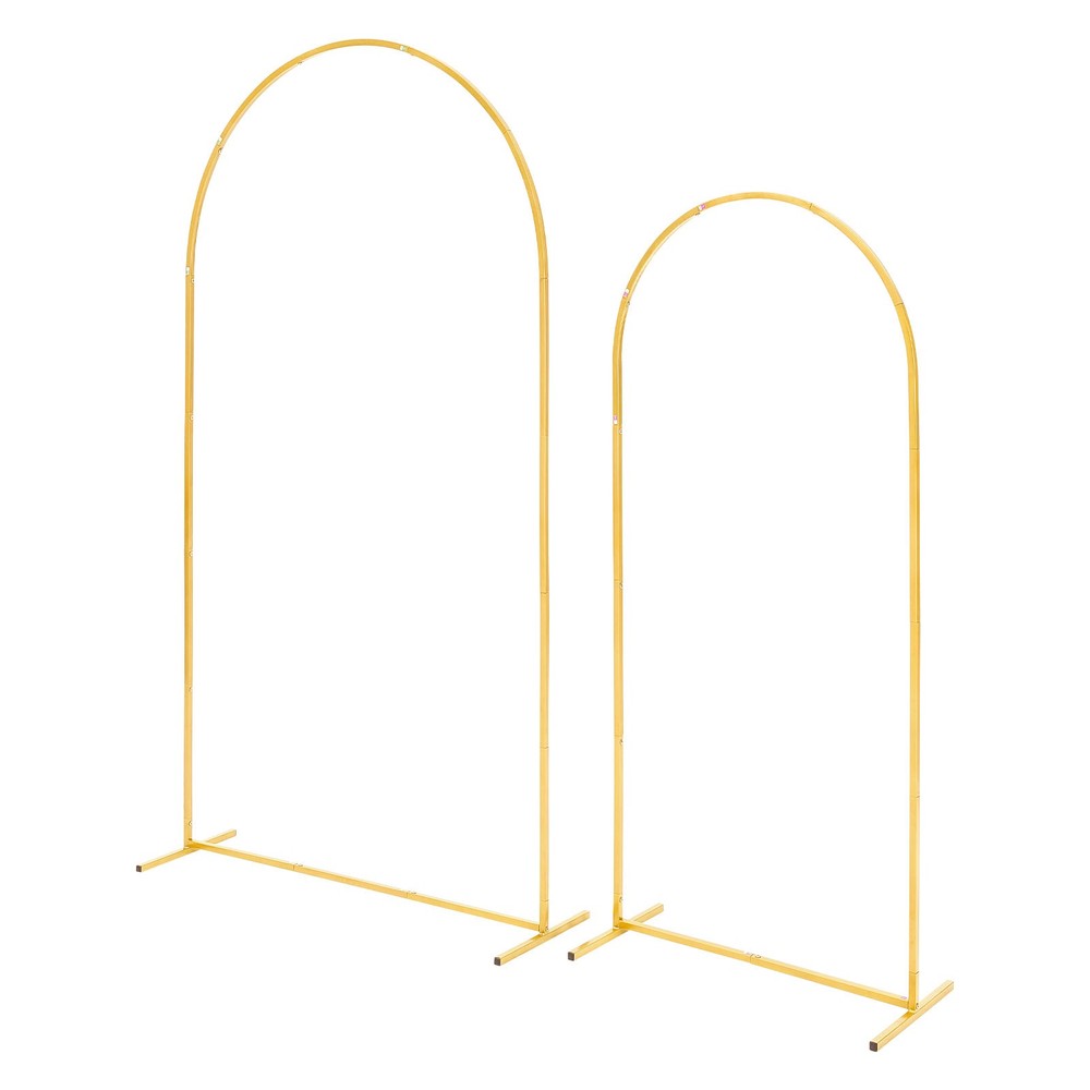 Uimoso Metal Arch Backdrop Stand Set, 7.2 ft and 6 ft, Pack of 2