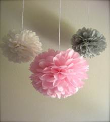 12x light pink grey white tissue paper pom pom lanterns wedding party decoration