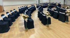 Polyester Folding Wedding Chair Covers 25 50 75 100 Bulk Black White Ivory