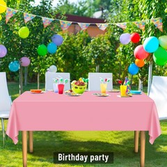 Table Cover 54×108 Inch Pink Plastic Disposable Rectangle 15 Pack Wedding Party