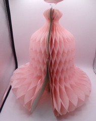 Lot of 5 Vintage Pink Honeycomb Bell Pink Paper Wedding Bells Decorations tissue