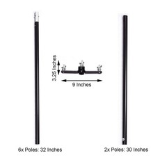 BLACK 10 ft Double Cross Bars Mounting Hardware BACKDROP STAND KIT Wedding Party