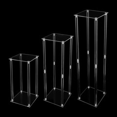 Clear Acrylic Flower Stand Tabletop Flower Plinth Column Vase Wedding Decoration