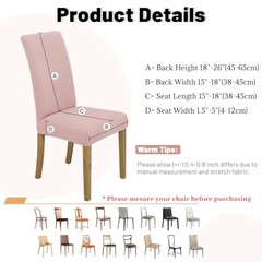 Stretch Chair Covers Set of for Dining Room Pack Washable Kitchen 4 Light Pink