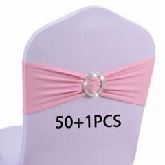 51pcs Spandex Stretch Chair Sashes With Bow Knots,Suitable For Wedding Parties