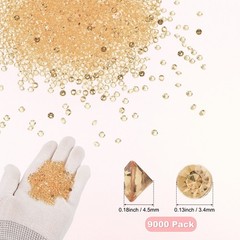 9000-Pack Fake Diamonds Crystal, 4.5mm Mini Clear Acrylic Gems [Coffee]