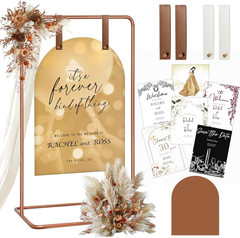 Wedding Sign Holder, Adjustable Welcome to Our Wedding Sign Stand W/Design Bundl