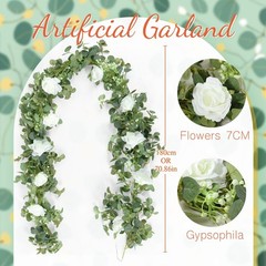 2pcs Large Mr & Mrs Wedding Table Signs with 5.91ft Floral Garland Centerpieces